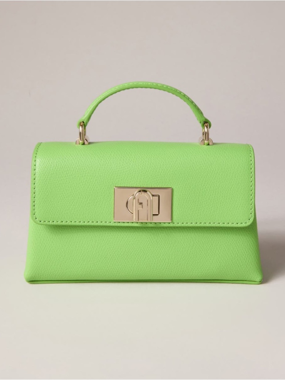 Furla Wasabi 1927 Mini Green Faux-Leather Top Handle Bag